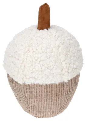 Image de Butoir de porte en forme de noisette, couleur beige, hauteur 24 cm, poids 1,5 kg. Butoir de porte, butoir de fenêtre, objet de décoration