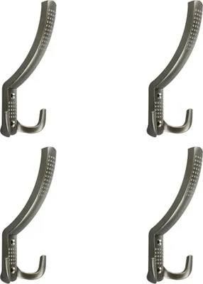 Produktbild von Edelstahlfarbendes 4 Set Kleiderhaken Huthaken Mantelhaken aus Metall Wandhaken