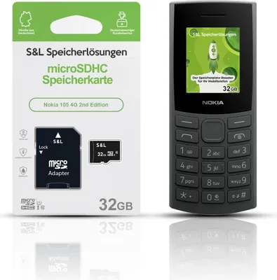 Produktbild von microSD Speicherkarte S&L für Nokia 105 4G 2nd Edition - Speicherkapazität: 32 GB