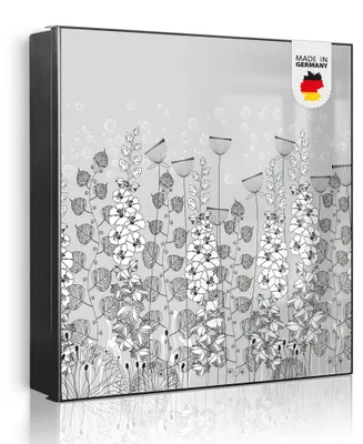 Produktbild von banjado Schlüsselkasten aus Metall, 30x30cm groß mit 32 Haken, als Magnettafel nutzbar, Korpus schwarz, Anschlag links, Wegesrand [SKG2 12215]