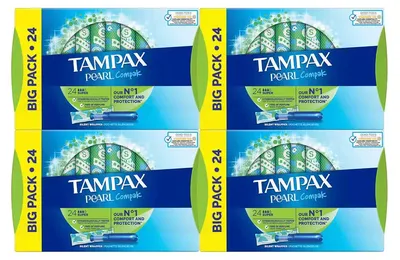 Produktbild von Tampax Pearl Compak Super Tampons, 4 x 24er-Pack