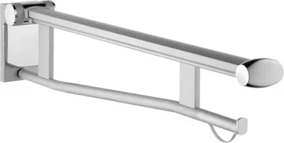 Produktbild von Keuco Plan Care Stützklappgriff 850 mm rechts klappbar mit Funk-WC-Spülauslösung - verchromt/lichtgrau - 34903011838