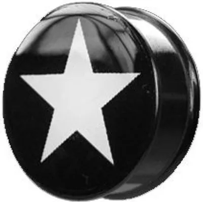 Produktbild von Ohr Flesh Acryl Black Tunnel Piercing Logo Stern VPPI.5mm