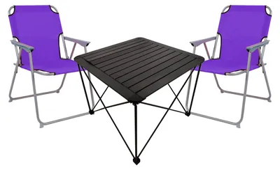 Produktbild von 3teiliges Campingmöbel Set Campingtisch Campingstuhl L70xB70xH56cm