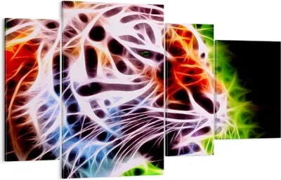 Produktbild von Bild auf Leinwand - Leinwandbild - Afrika aggression tiere tiger - 120x70cm - Wand Bild - Wanddeko - Leinwanddruck - Bilder - Kunstdruck - Wanddekoration - Leinwand bilder - Wandkunst - DL120x70-2293