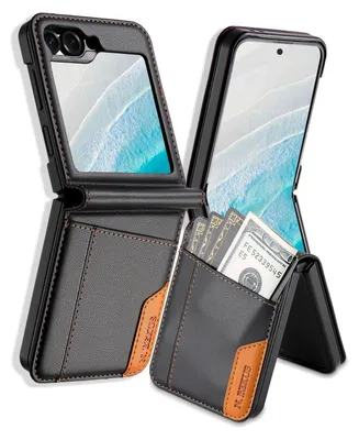 Produktbild von Für Samsung Galaxy Z Flip7 FE / Flip6 Magnetisch Leder RFID Schutz Hülle Schwarz