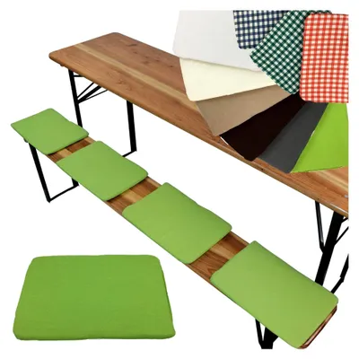 Produktbild von Sitzkissen für Bierbänke 36x25 cm Grün - Polster mit elastischer Klettbandbefestigung
