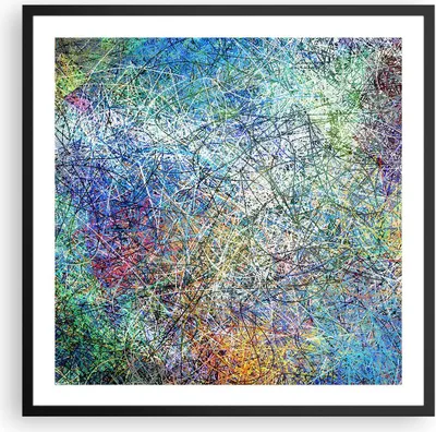 Produktbild von Gerahmtes Poster - Schwarzer Rahmen - Abstraktion modern - 60x60 cm - Wand Bild - Wanddeko - Wandbilder - Kunstposter - Wandposter - Bilderrahmen - Bilder - Kunstdruck - Wandbild - P2BAC60x60-3668
