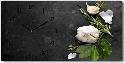 Produktbild von Wanduhr aus Glas – 60x30 cm - Glasbild - Glasuhr - Gehärtetes Glas - schwarze-zeiger - Knoblauch