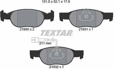 Produktbild von Textar Bremsbeläge vorne für Fiat Brava Bravo Marea Lancia Delta 1,2-1,9+Sensor