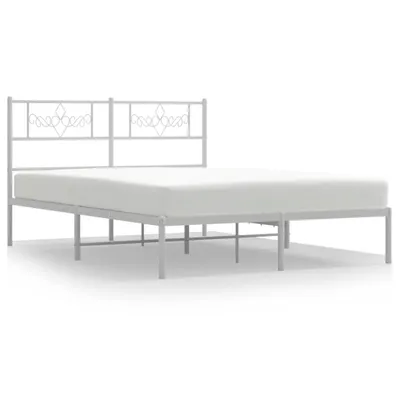 Produktbild von Bettgestell mit Kopfteil Metall Weiß 140x200 cm