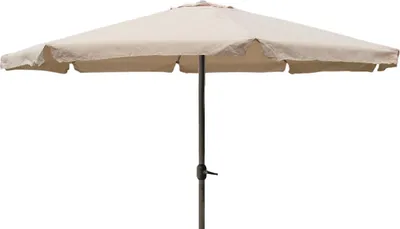 Produktbild von Sonnenschirm Alu Ø4m mit Kurbel mit Krempe Gartenschirm Sonnenschutz, Farbe:beige