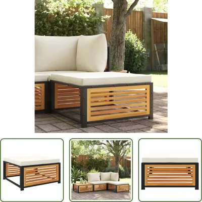 Produktbild von The Living Store Gartenhocker mit Kissen 68x68x30 cm Massivholz Akazie