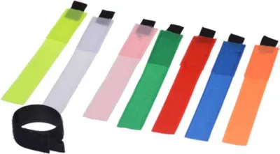 Produktbild von Kabel Klettbänder 8-teilig 18cm Länge verschiedene Farben Werkzeug Elektronik Kabelbinder Filmer 20840