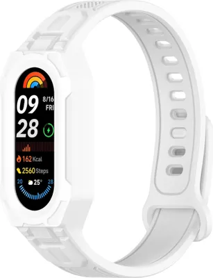 Zdjęcie produktu dla Uniwersalna silikonowa opaska INF do Xiaomi Mi Band 9, 8, 7, 6, 5 Biały