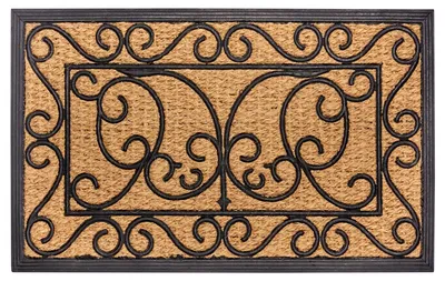 Produktbild von NYVI Fußmatte Kokos - Rutschfest, Wetterfest, für Innen und Außen - Schmutzfangmatte Kokosmatte - 45x75 cm Rechteckig - Schwarz Kokos