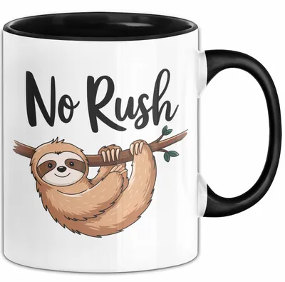 Produktbild von Faultier Tasse Geschenkidee Keine Eile für faule Faultiere (Schwarz)