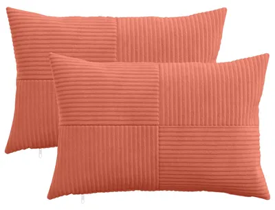 Immagine prodotto di vidaXL, 2 federe decorative, ALMELO, rosso-arancione, 40 x 60 cm, corda
