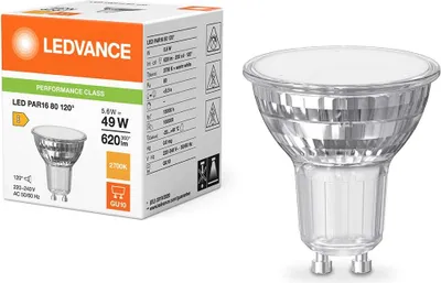 Produktbild von Ledvance LED Glas Reflektor 5,6W = 49W GU10 620lm Warmweiß 3000K 120°