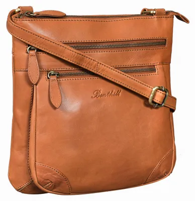 Produktbild von Benthill Umhängetasche Damen Leder | Schultertasche aus hochwertigem Rindsleder | Frauen Handtasche Echt-Leder | Vintage Bag Beutel Ledertasche