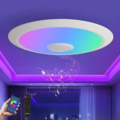 Produktbild von JDONG Led Deckenleuchte mit APP-Steuerung und Fernbedienung Bluetooth Deckenlampe dimmbar 72W 60CM, 3000-6500 Kelvin, Farbwechsel