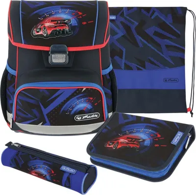 Produktbild von herlitz Schulranzen-Set Loop Plus High Speed Kunstfaser blau