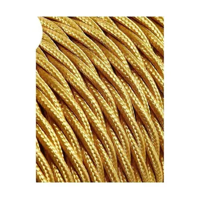 Produktbild von Geflochtenes Textilkabel 2x0,75mm c-45 matt gold seiden 5m