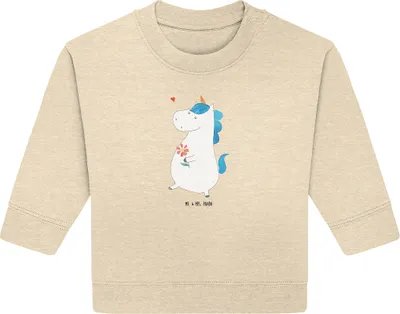 Produktbild von Mr. & Mrs. Panda Organic Baby Pullover Einhorn Spaziergang 12. - 18. Monat - Natural Raw - Geschenk, Unicorn, Gute Laune, Einhörner, Mutter, Blumen, Bullover, Freundin