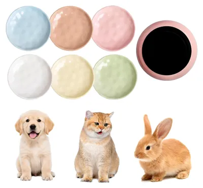 Produktbild von 6 Stück Katzennäpfe aus Keramik mit rutschfestem Silikonboden, Futternäpfe für Katzen, Katzennapfset