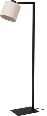 Produktbild von Stehleuchte Metall Stoff E27 128 cm hoch Schwarz Beige Modern Stehlampe