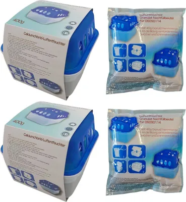 Image de Set déshumidificateur d'air Déshumidificateur d'ambiance Recharge de granulés contre la condensation, Variante:2x boîte + 2x sachets
