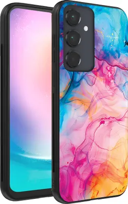 Produktbild von Smartphonica Telefon Fall geeignet für Samsung Galaxy A24 4G mit Regenbogen Acryl Marmor Print - TPU Backcover Fall Regenbogen Acryl Marmor Design