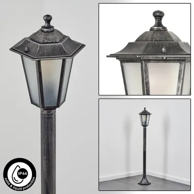Produktbild von Rivale Wegeleuchte aus Metall/Glas in Schwarz-Silberfarben/Weiß