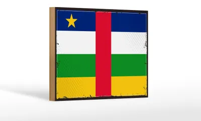 Produktbild von Holzschild Flagge Zentralafrikanischen Republik 18x12cm Retro