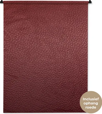 Produktbild von MuchoWow® Wandteppich Wandbehang Leder - Lederoptik - Rot - Leicht 90x120 cm Tapisserie Dekoration Wandtuch - Wanddeko