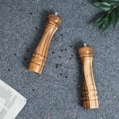 Produktbild von Famanu Salz- und Pfeffermühle Set - 2-teilig, Holz mit Keramikmahlwerk