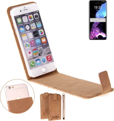 Produktbild von K-S-Trade Handyhülle kompatibel mit Meizu 18 Kork Hülle Flipstyle Case Schutzhülle Kork Case Hülle Flip cover Klapphülle Klapp, braun 1x