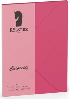 Image de Enveloppe c7 coloretti 5 unités fuchsia