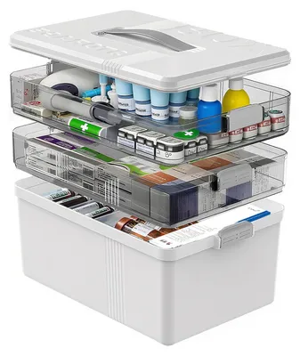 Produktbild von Solidchoice – Medikamentenschrank mit 3 Ebenen – Geräumiger Organizer für die Hausapotheke