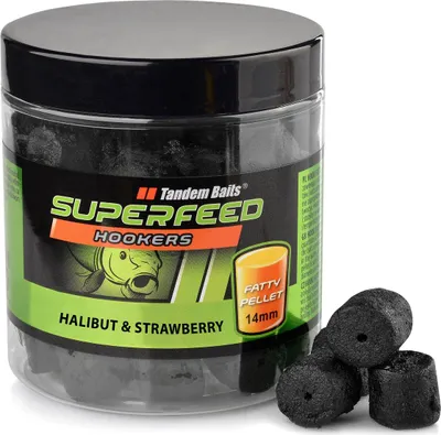 Produktbild von Tandem Baits SuperFeed Hook Fatty Pellet Heilbutt & Erdbeere Karpfen-Pellets, Karpfen Angeln ohne Mühe, Köder zum Große-Fische-Angeln, Karpfenzubehör für Profis & Hobby-Angler 14 mm 15 g