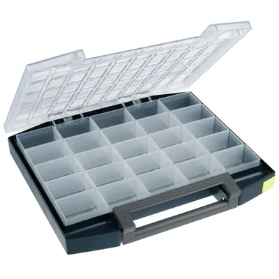 Obrázok produktu pre Kufríkový boxxser Š421xD361xV55mm 25 priehradiek s profilovou mriežkou RAACO