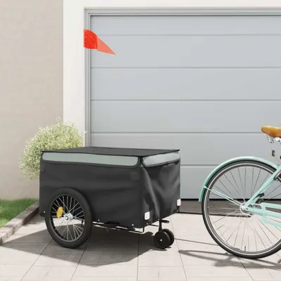 Produktbild von vidaXL Príves na bicykel čierny a sivý 45 kg železa