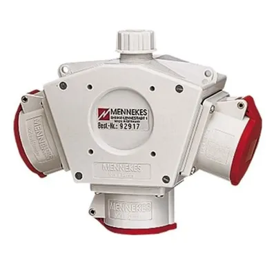Produktbild von Mennekes 92917 - Typ F - 5P - Schrauben - Rot - Weiß - Kunststoff - IP44