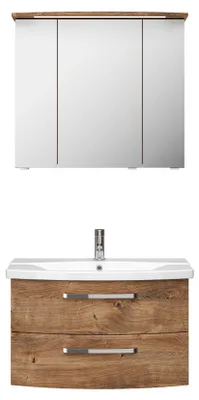 Produktbild von PELIPALSerie 4010 40100800269 Block bestehend aus:Keramik-Waschtisch, Unterschrank, Spiegelschrank mit Kranz / 84cm