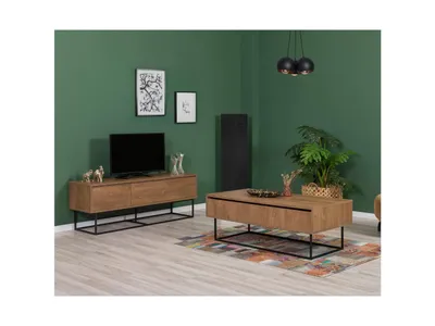 Obrázek produktu pro Skye Decor, Laxus Takım 18, sestava nábytku do obývacího pokoje, ořech, 100 % MELAMÍNOVÁ DESKA, 140 x 40 x 50 cm