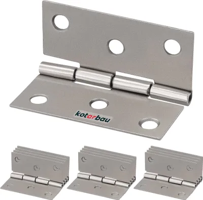 Zdjęcie produktu dla KOTARBAU® Zestaw 12 zawiasów meblowych 45 mm zawiasy meblowe zawiasy do szafek zawiasy niklowane zawiasy skladane zawiasy fortepianowe zawiasy skrzynkowe skrzynki na narzedzia