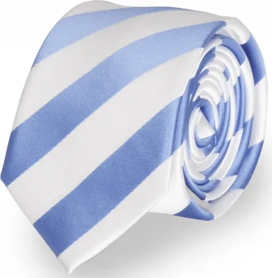 Produktbild von Fabio Farini - 1 Stück gestreifte Herren Krawatte - Tie mit Streifen in 6cm oder 8cm Breite Schmal (6cm), Weiß/Perlblau