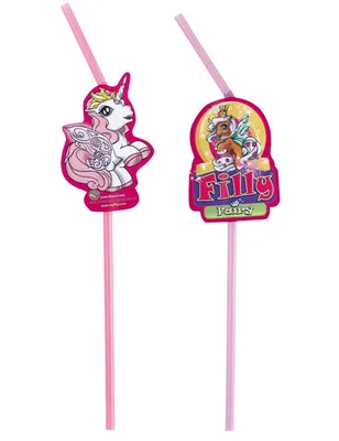 Produktbild von TrinkhalmeFilly Fairy Ponys Kindergeburtstag Deko 8 Stück bunt