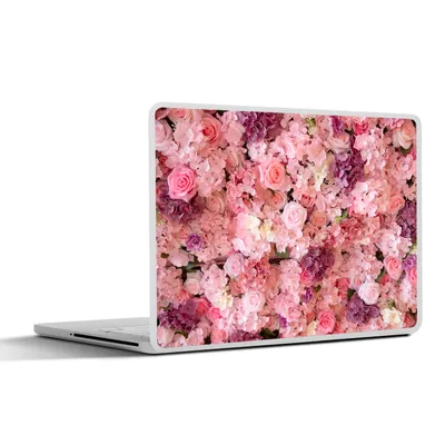 Produktbild von MuchoWow® Laptop Aufkleber Sticker Cover Blumen - Rosa - Rosen 31x22.5 cm - Laptop-Deko