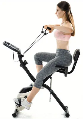 Image de Vélo d'appartement pliable - Système de résistance magnétique - Cadre en aluminium léger